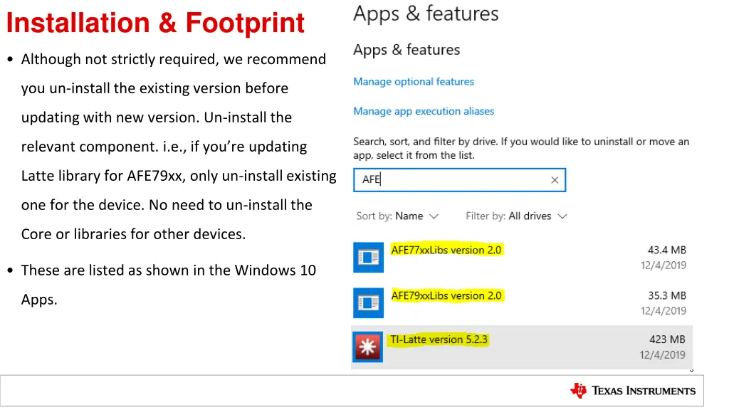 installation footprint