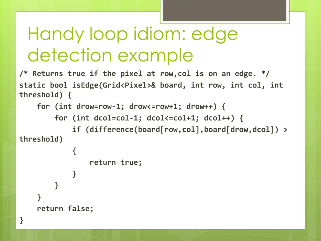 handy loop idiom edge detection example