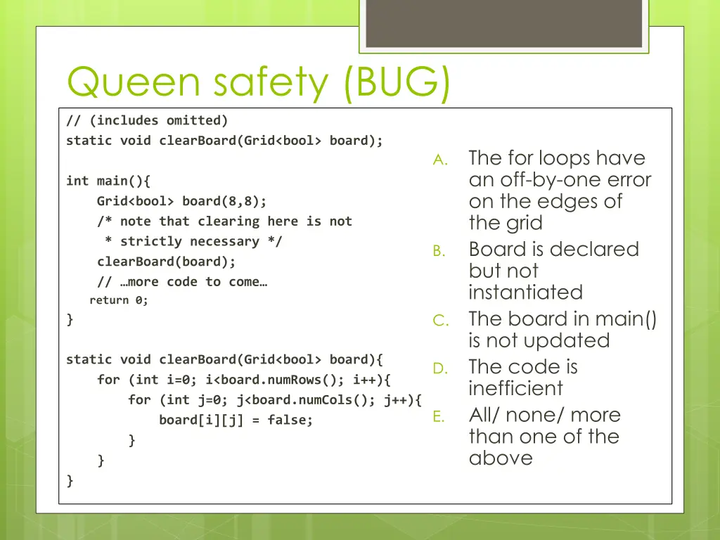 queen safety bug