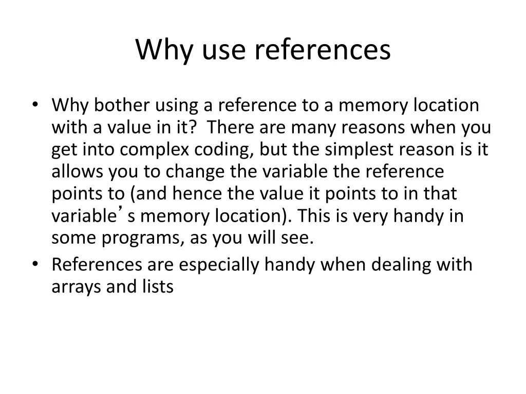 why use references