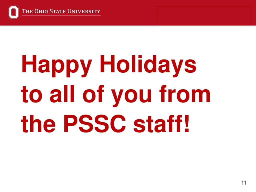 happy holidays to all of you from the pssc staff