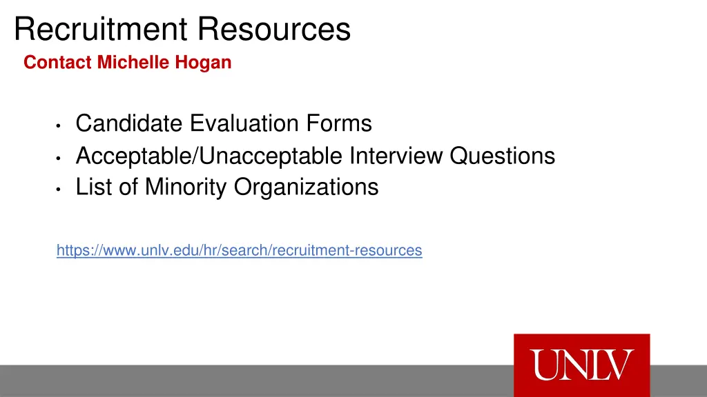 recruitment resources contact michelle hogan