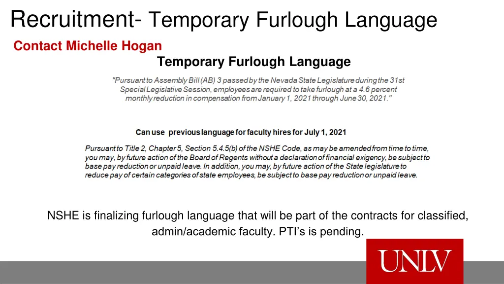 recruitment temporary furlough language contact