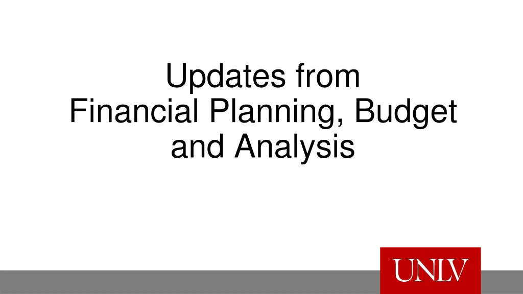 updates from financial planning budget