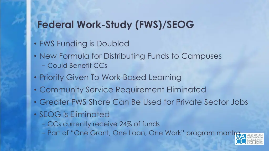 federal work study fws seog