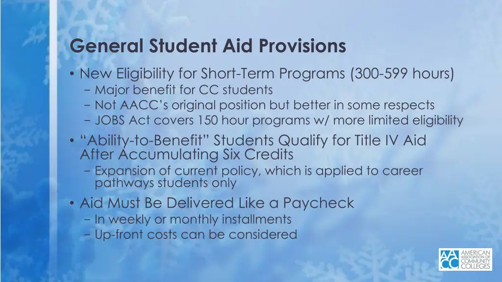 general student aid provisions new eligibility