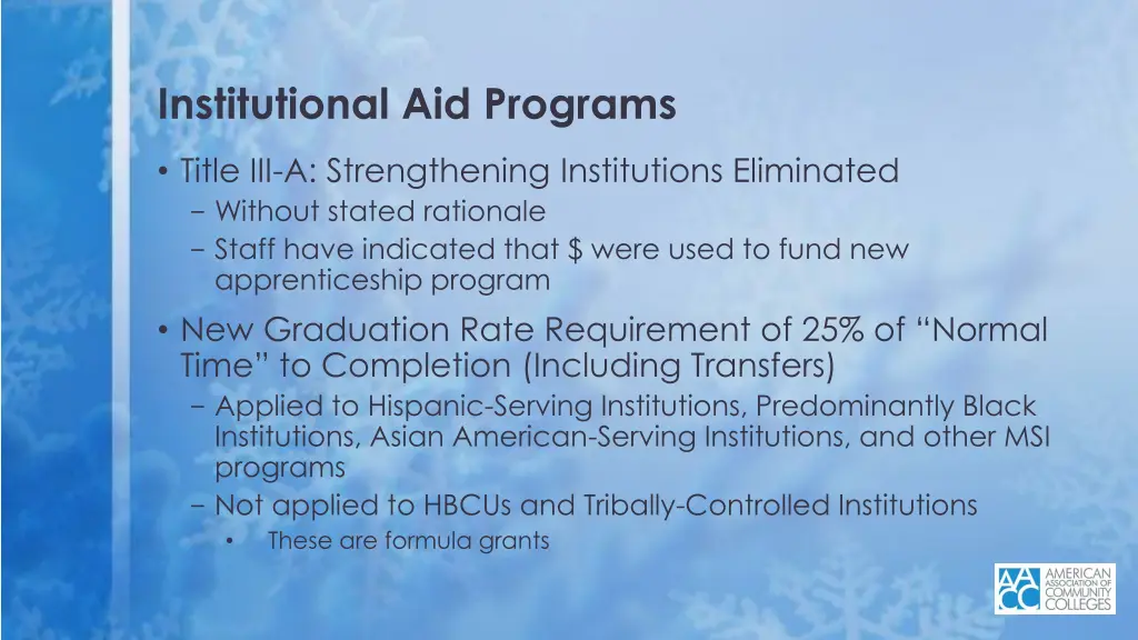 institutional aid programs