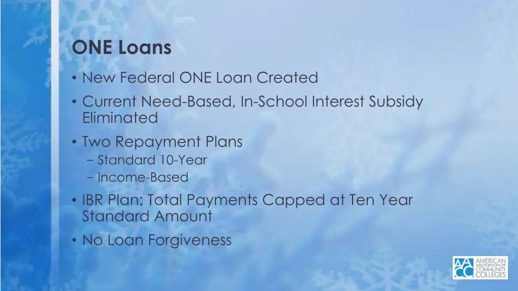 one loans