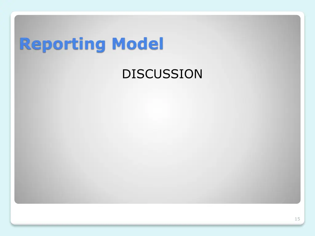 reporting model 1