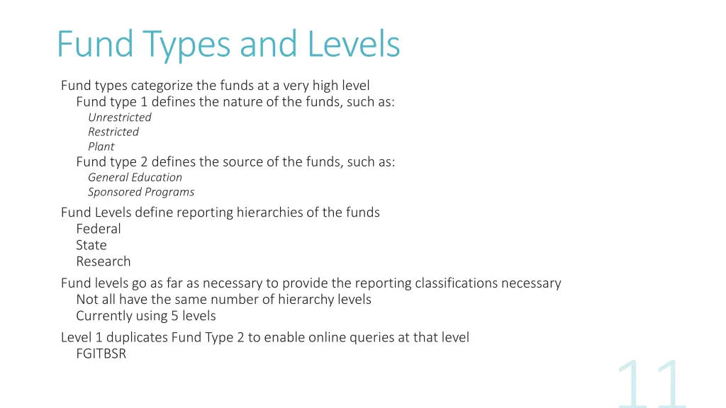 fund types and levels