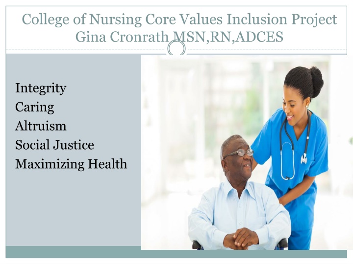 college of nursing core values inclusion project