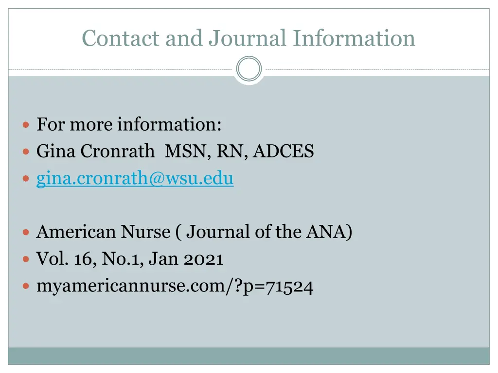 contact and journal information