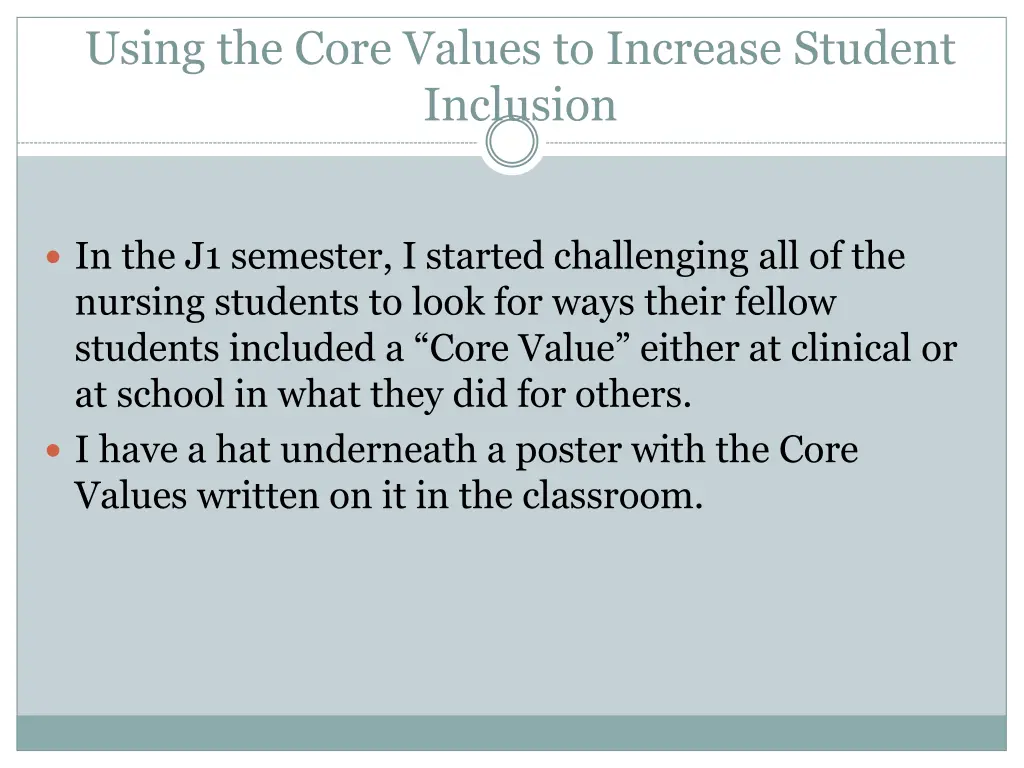 using the core values to increase student