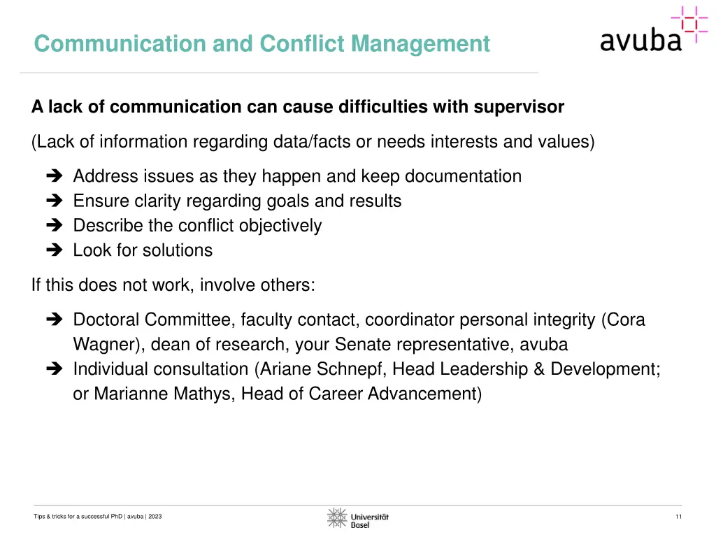 communication and conflict management