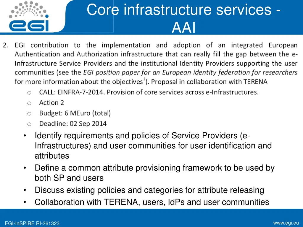 core infrastructure services aai