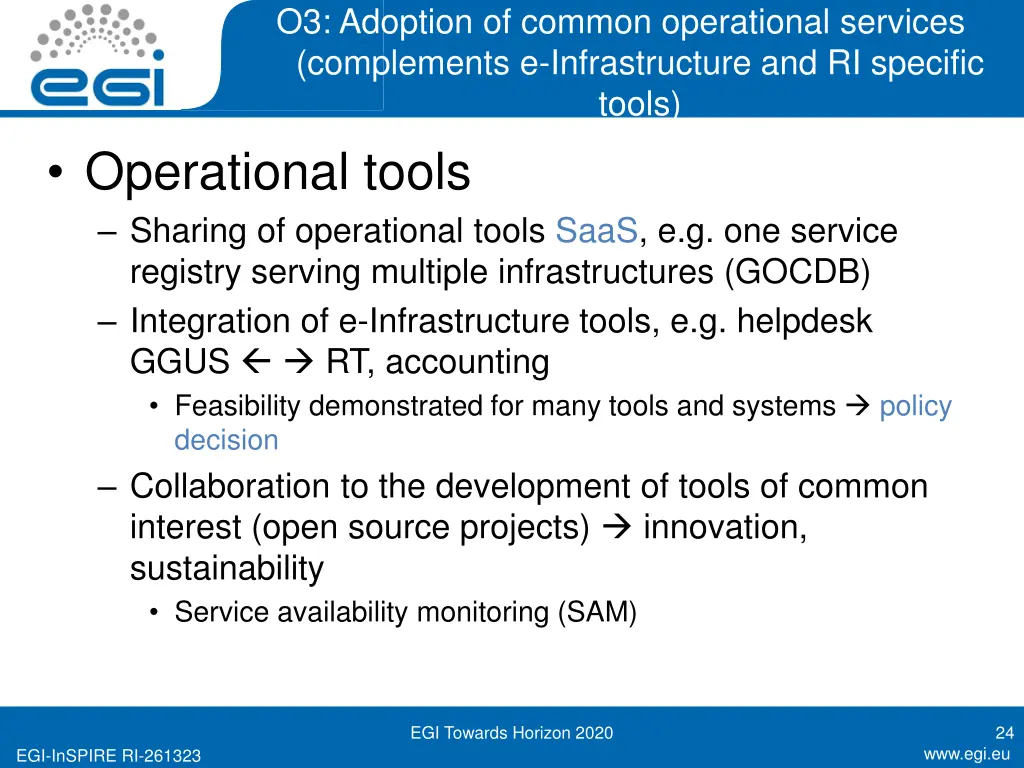 o3 adoption of common operational services 2