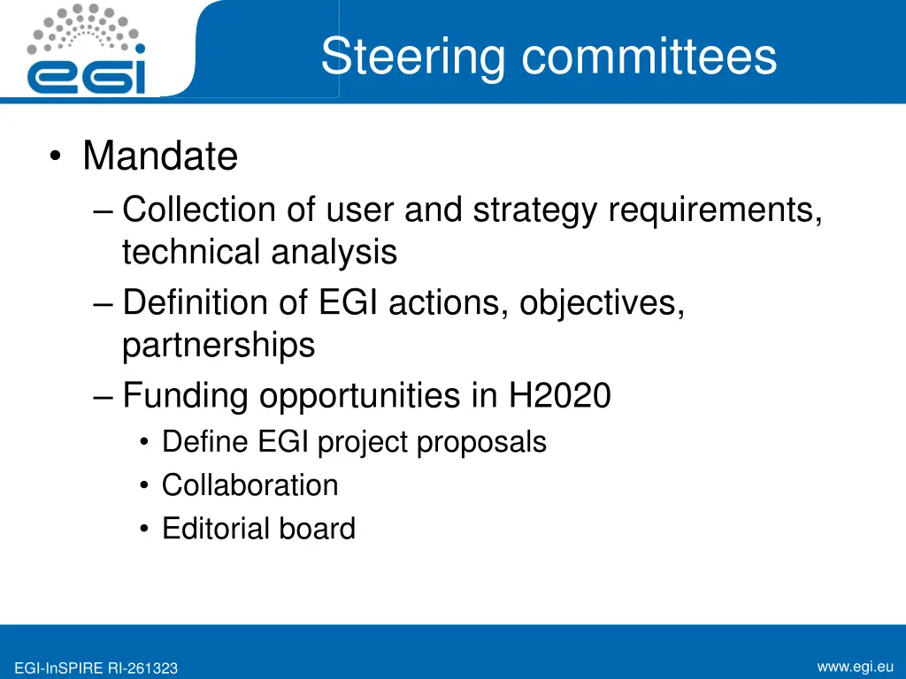 steering committees