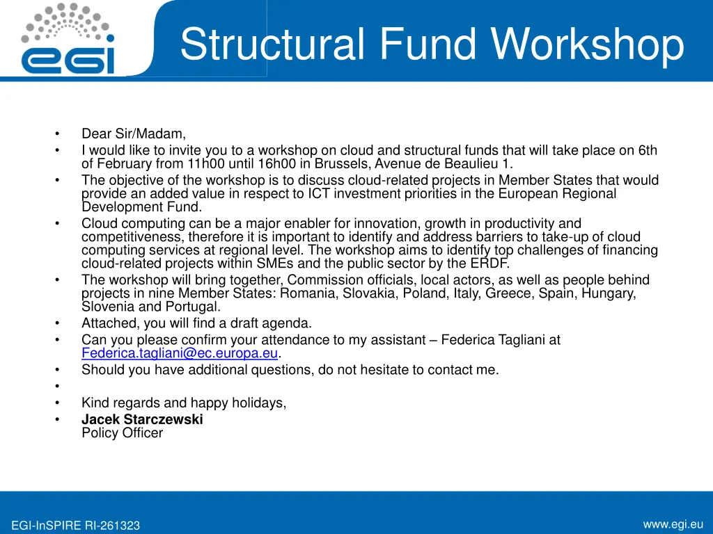 structural fund workshop