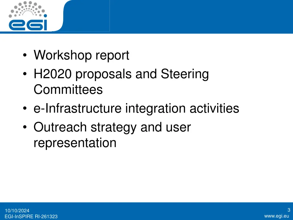 workshop report h2020 proposals and steering