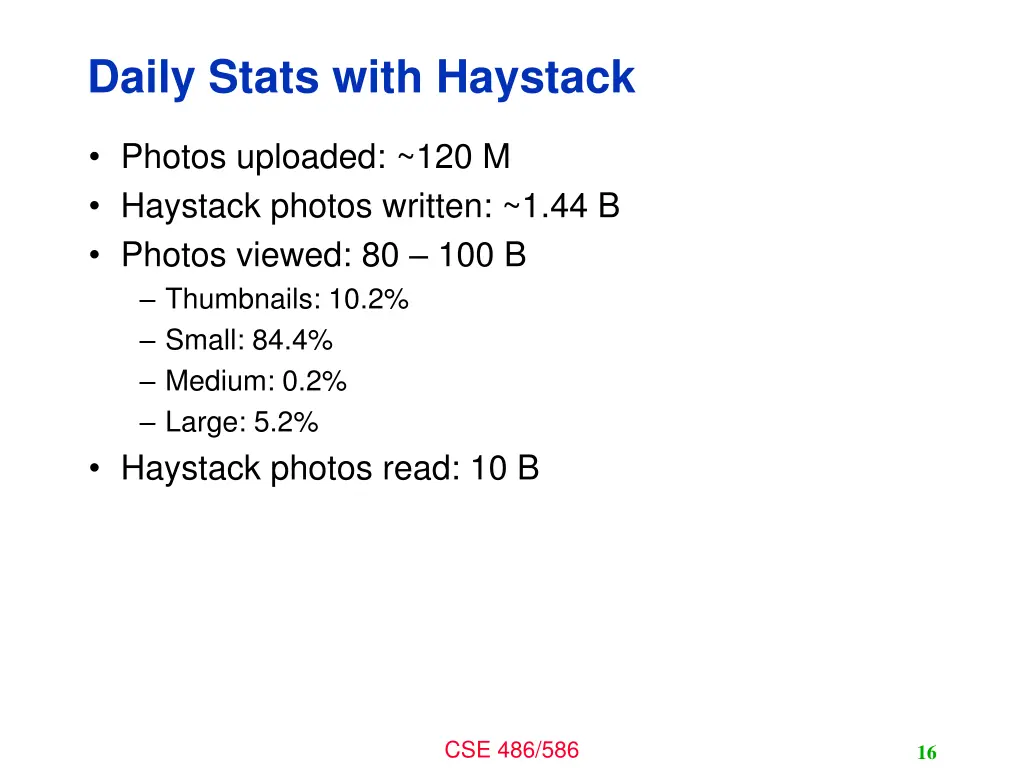 daily stats with haystack