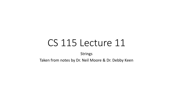 cs 115 lecture 11