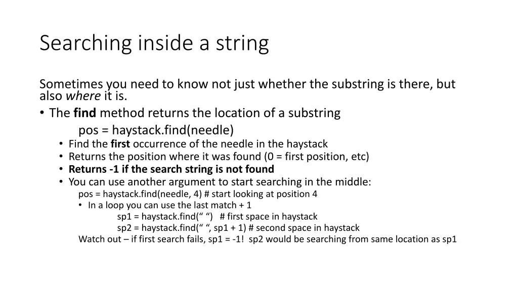 searching inside a string 1