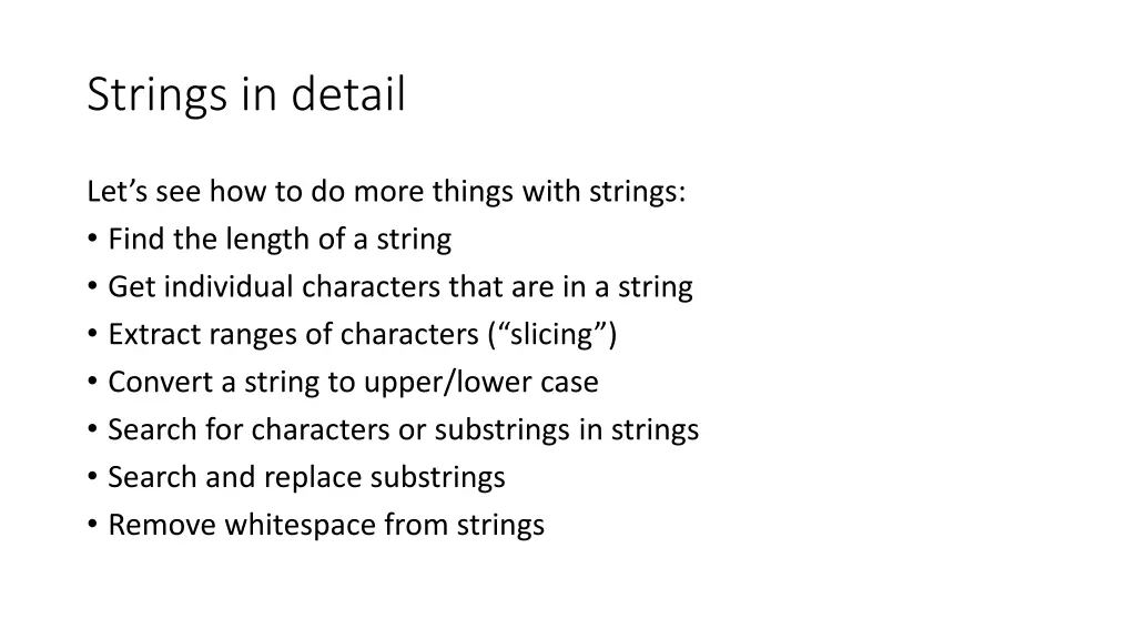 strings in detail