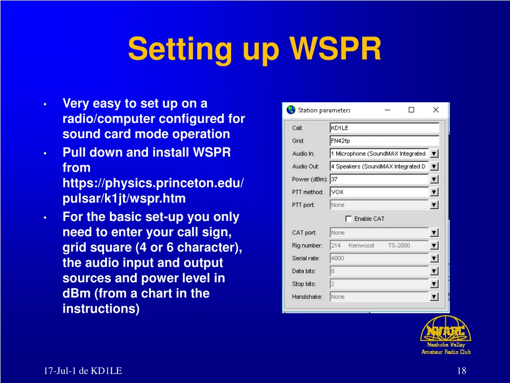 setting up wspr