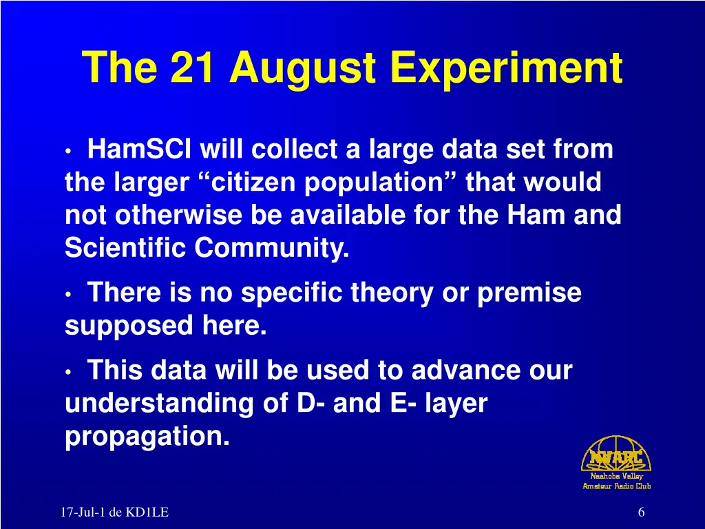 the 21 august experiment