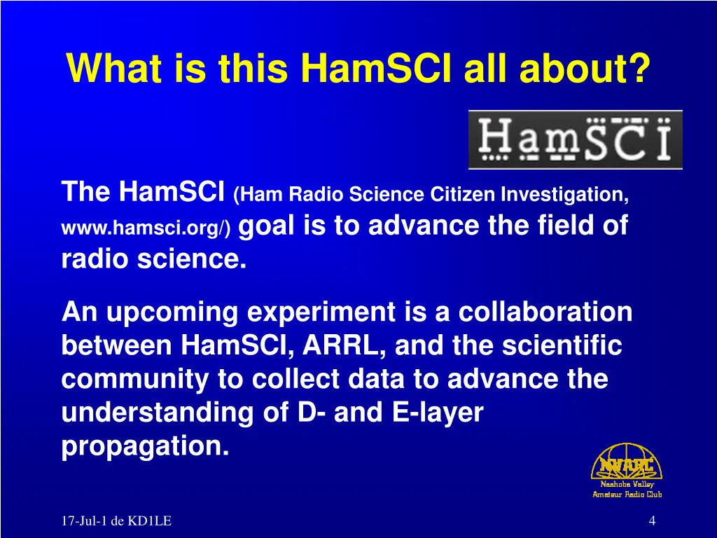 what is this hamsci all about