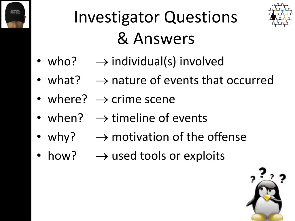 investigator questions answers