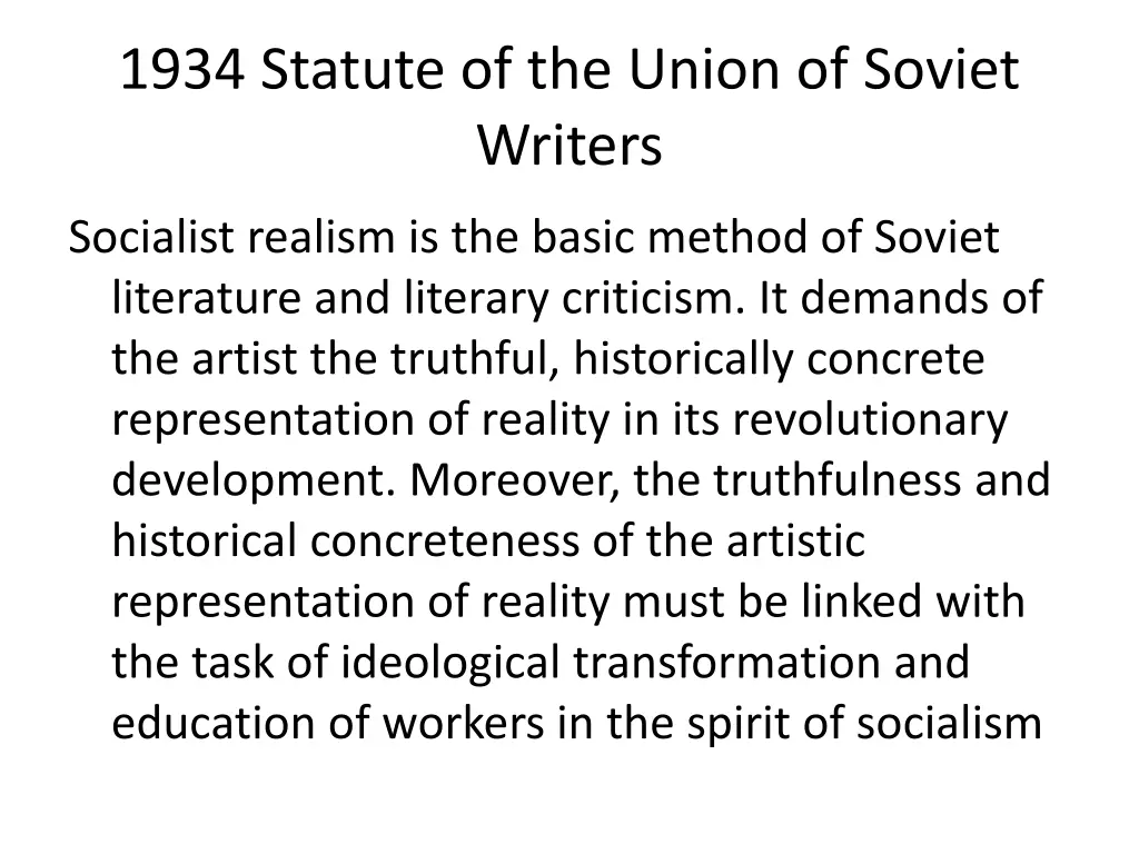 1934 statute of the union of soviet writers