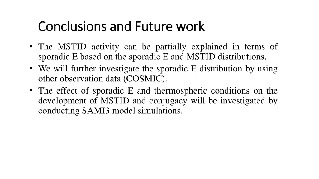 conclusions and future work conclusions