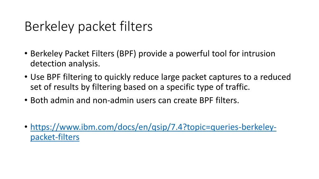 berkeley packet filters