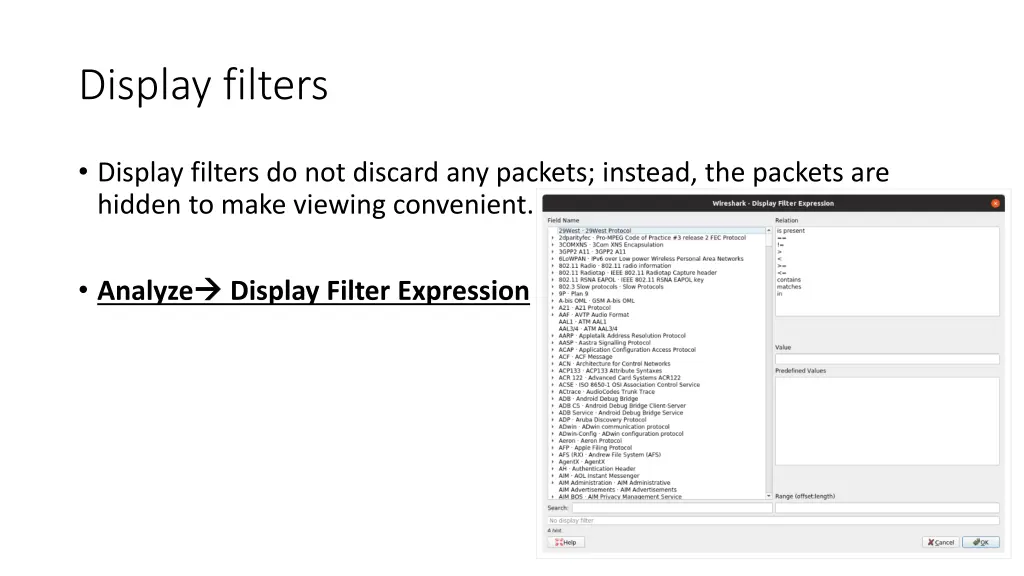 display filters