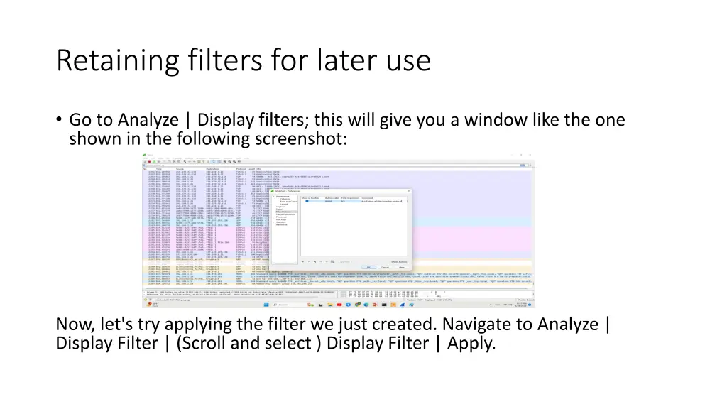 retaining filters for later use 1