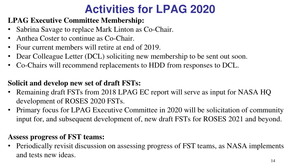 activities for lpag 2020