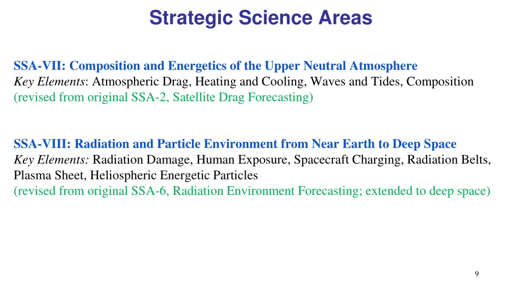 strategic science areas 2