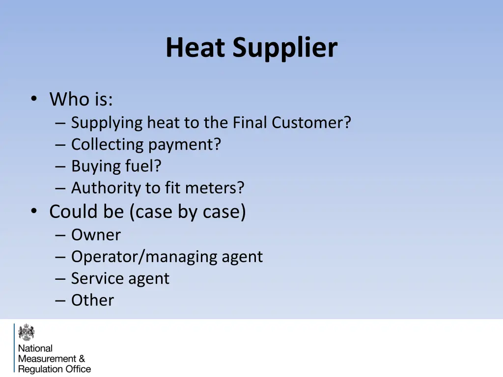 heat supplier