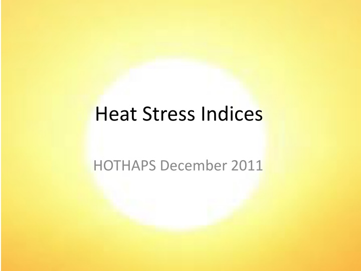 heat stress indices