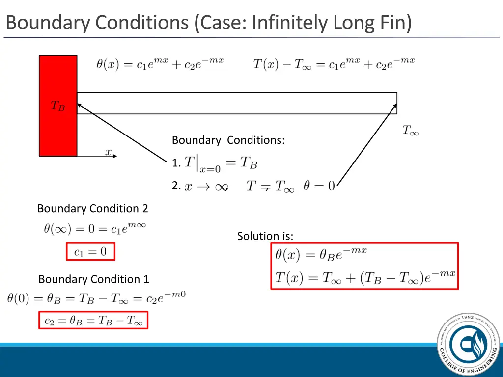 boundary conditions case infinitely long fin