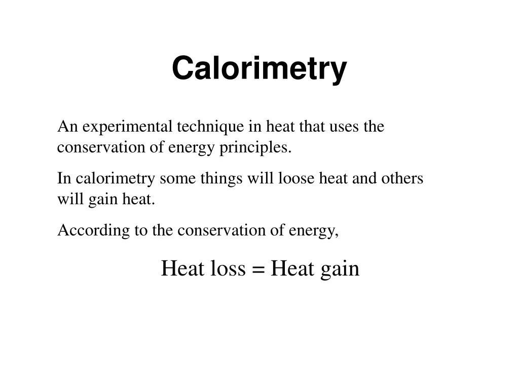 calorimetry