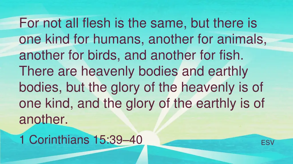 for not all flesh is the same but there