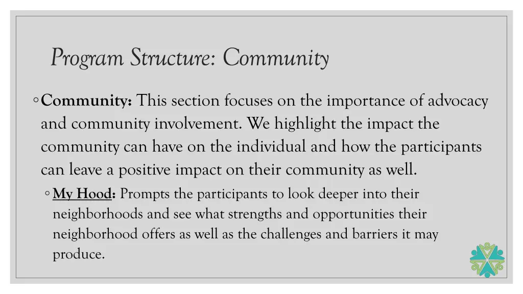 program structure community