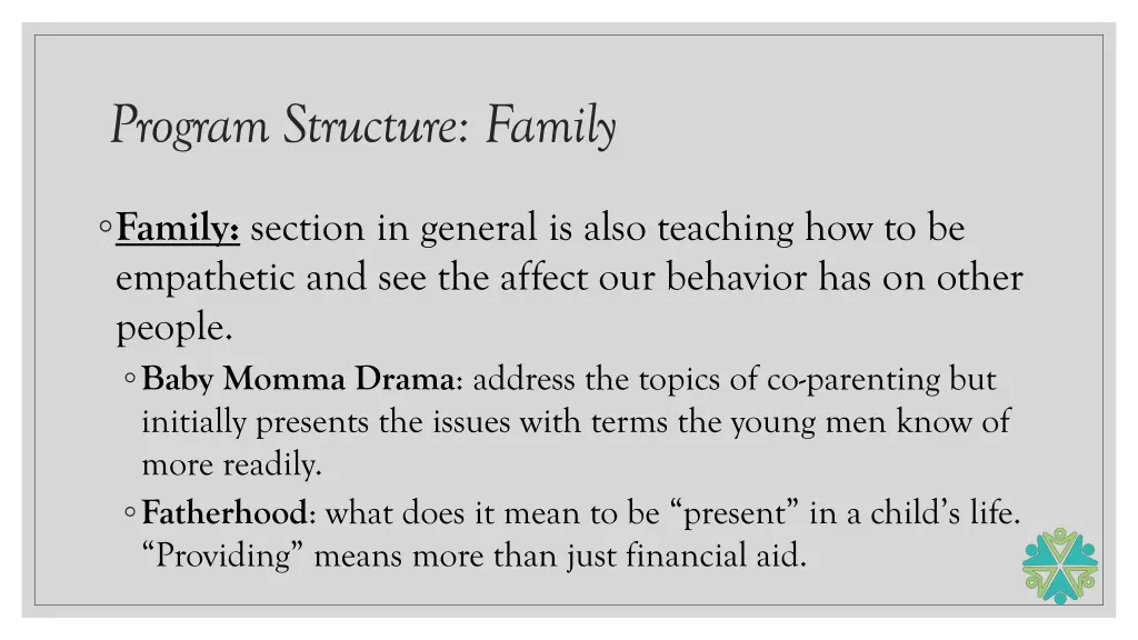 program structure family