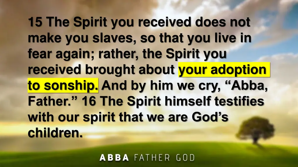 15 the spirit you received does not make 1