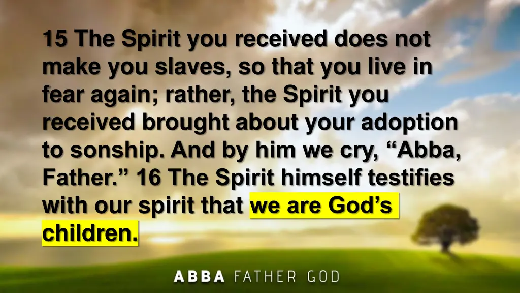 15 the spirit you received does not make