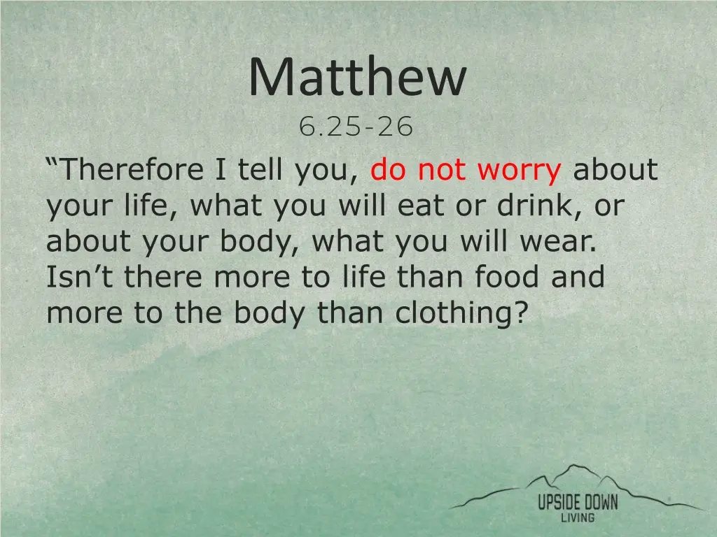 matthew 6 25 26