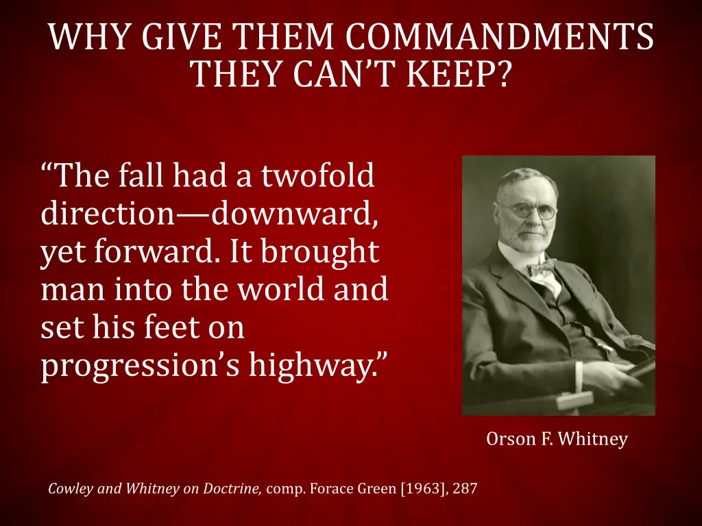 why give them commandments they can t keep 1