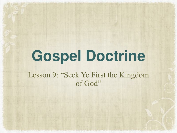 gospel doctrine